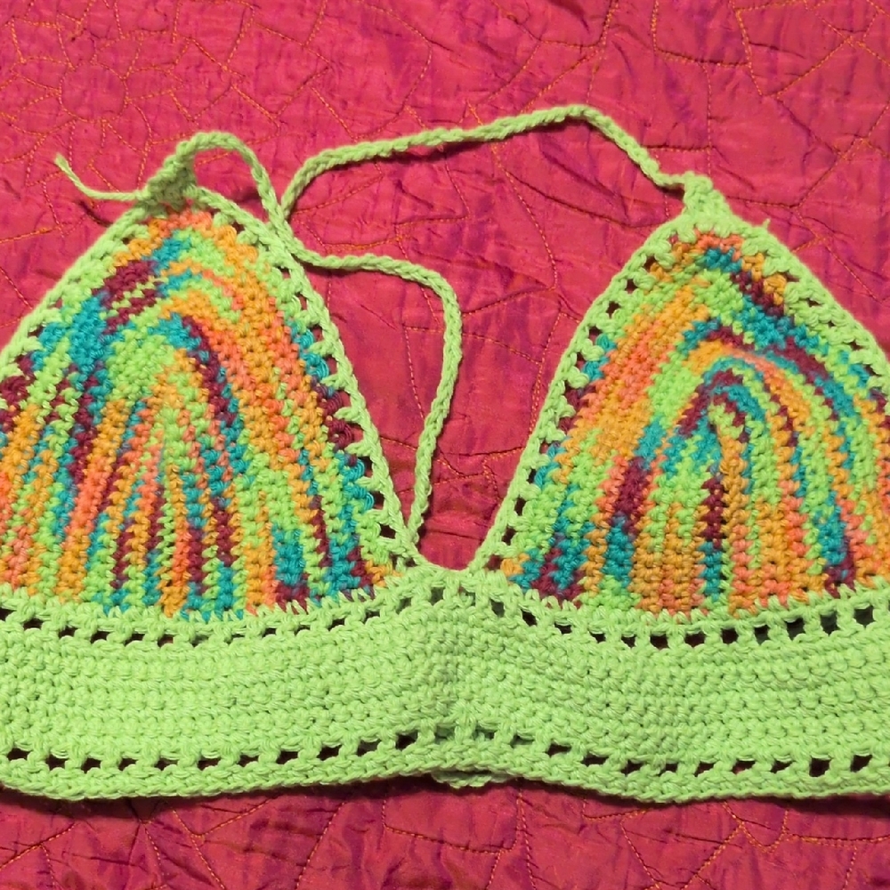 Colorful Crochet Halter Top